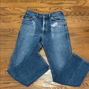 Vintage Lee Jeans Women’s 32 Blue Lee Riders with Distressing